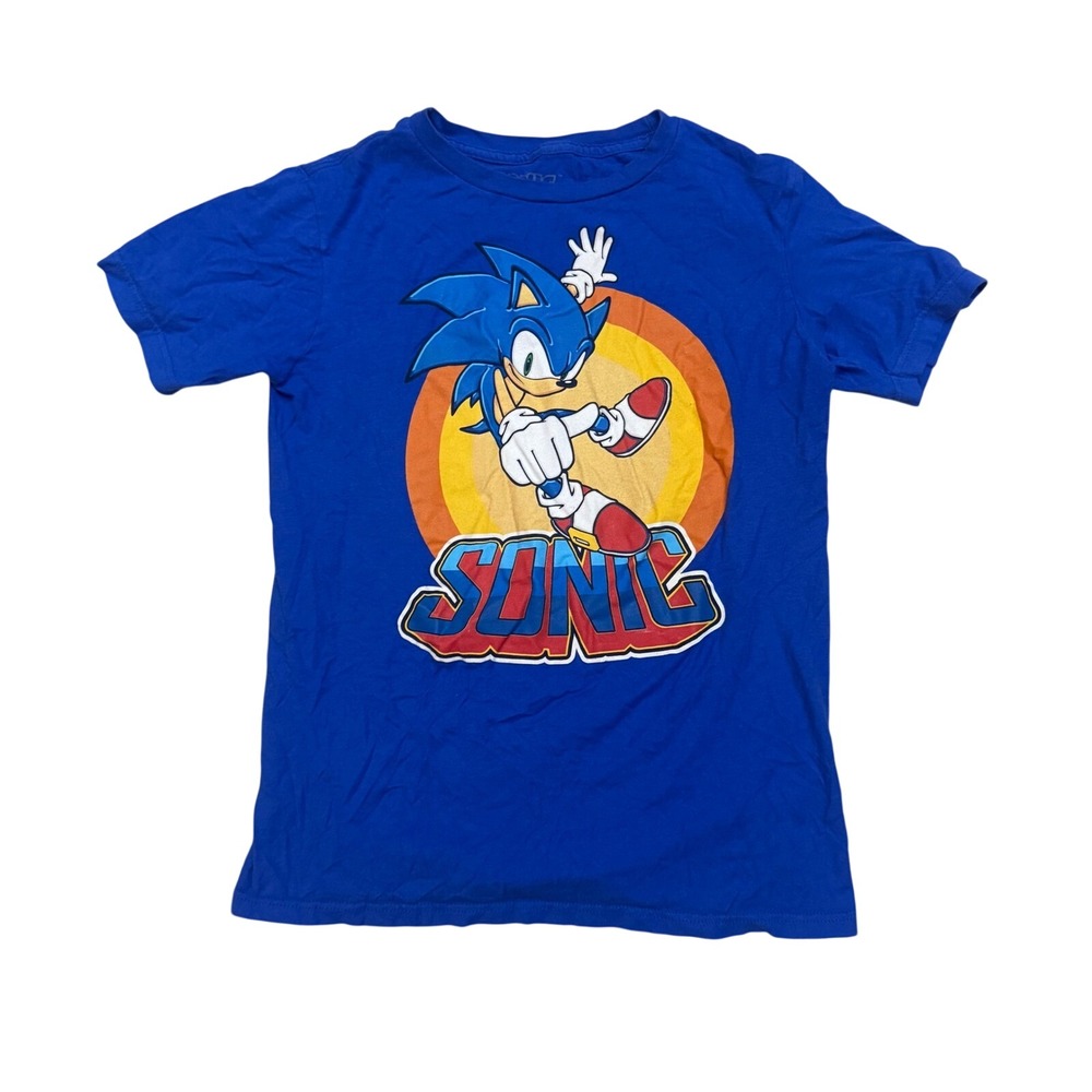 Sonic the Hedgehog Blue Graphic T-Shirt Sega Kids Boy's Size‎ XL